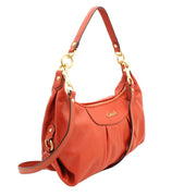 Coach Ashley Leather Convertible Hobo Bag- Vermillion