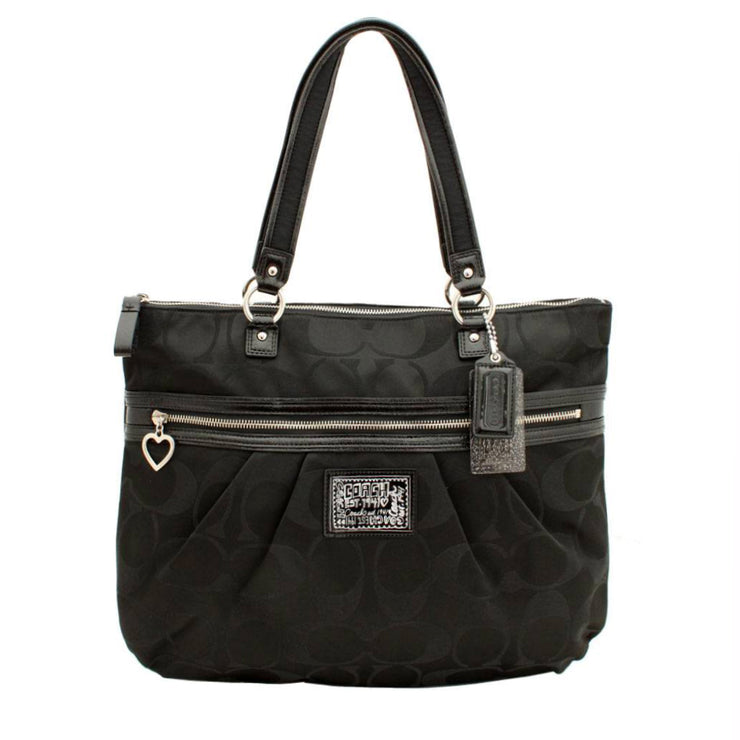 Coach Daisy Signature Shoulder Tote Bag- Black