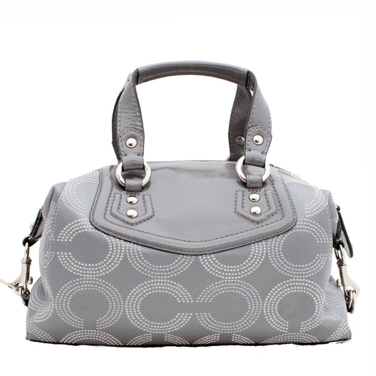 Coach Ashley Dotted Op Art Convertible Satchel Bag- Grey