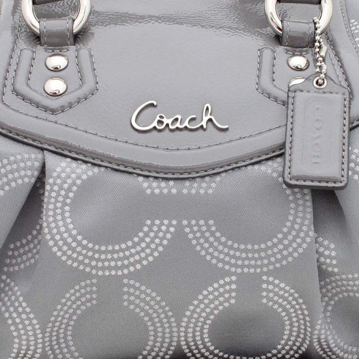 Coach Ashley Dotted Op Art Convertible Satchel Bag- Grey