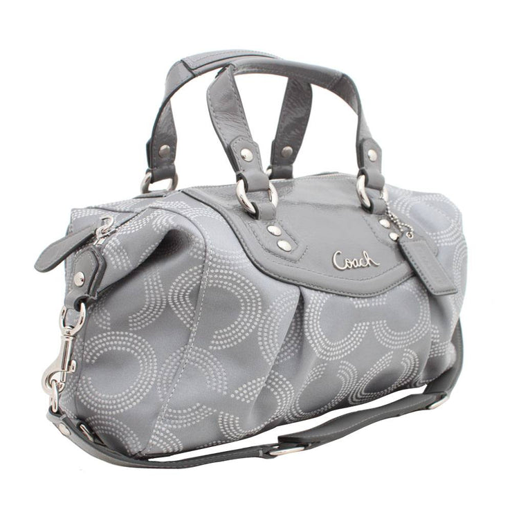 Coach Ashley Dotted Op Art Convertible Satchel Bag- Grey