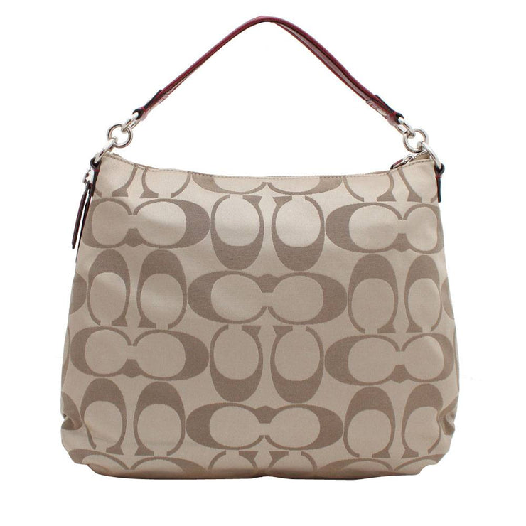 【10％OFF】 Coach Daisy Signature Convertible Hobo Bag- Khaki Red バッグ