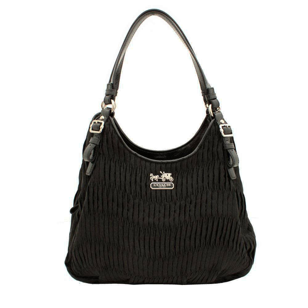 Coach Madison Gathered Signature Maggie Bag- Black – PinkOrchard.com