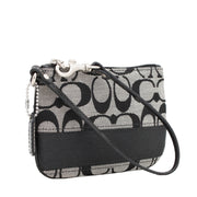 Coach Signature Stripe Wristlet-Black