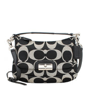 Coach Kristin Op Art Metallic East West Crossbody Bag- Black White Black