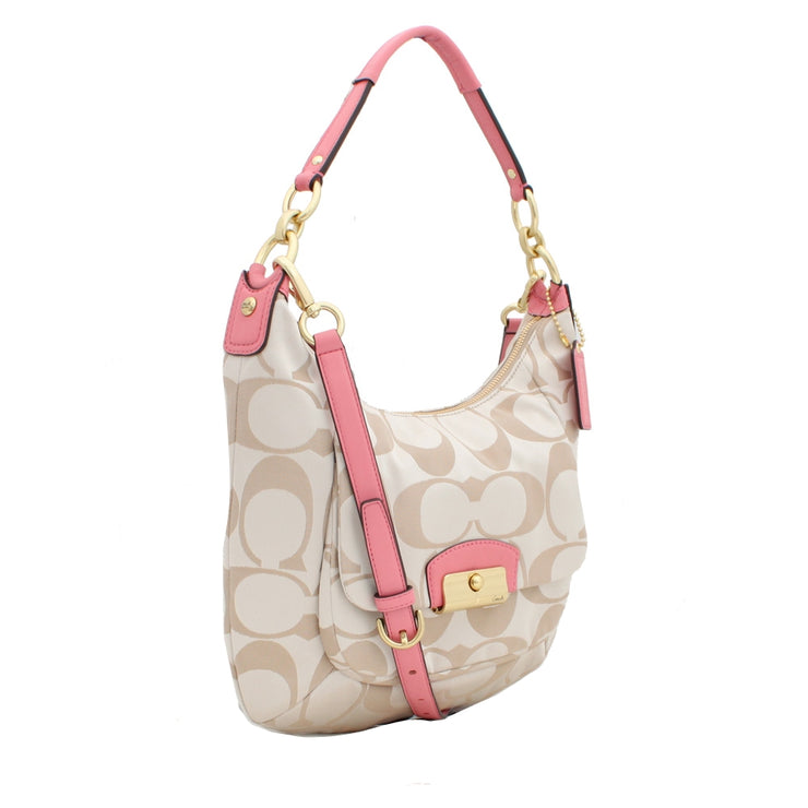 Coach Kristin Signature Hobo Bag- Khaki Rose