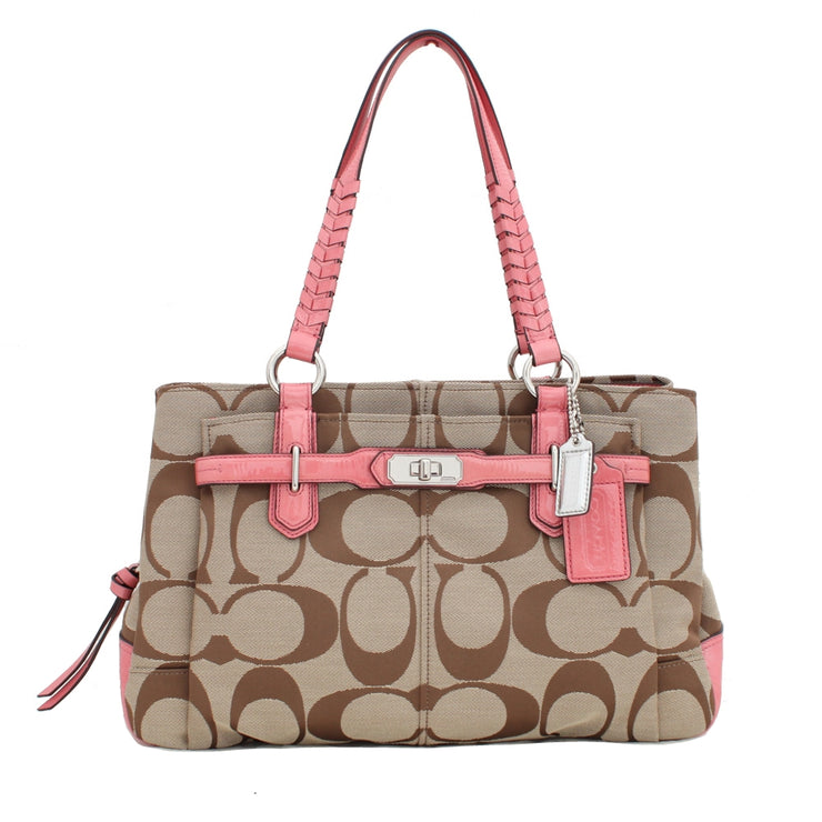 Coach Chelsea Signature Jayden East West Carryall Bag- Khaki Rose