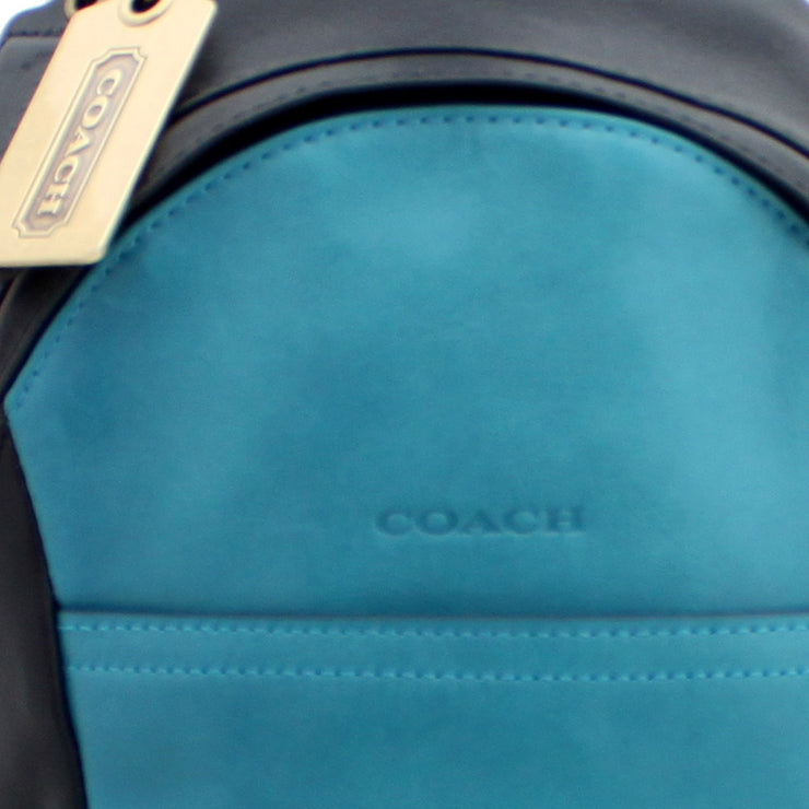 Coach Bleecker Colourblock Leather Men's Sling Pack Bag- Ocean