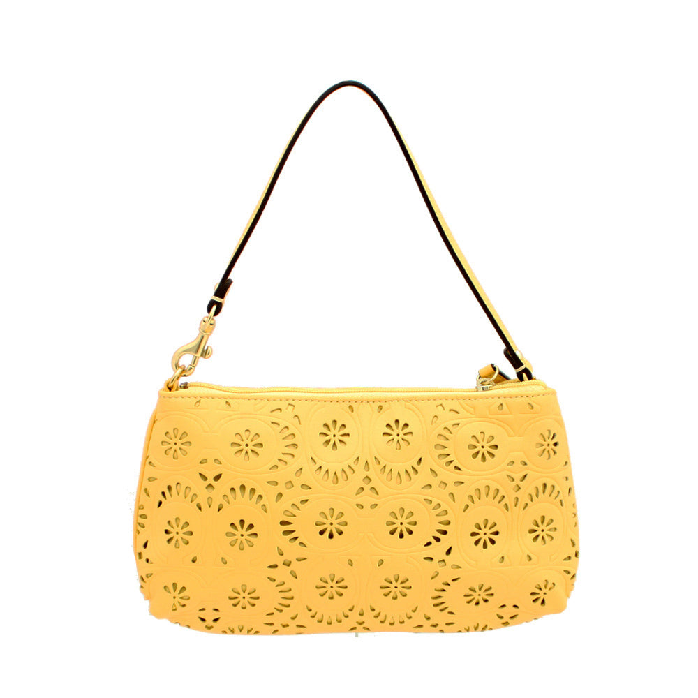 Coach Bag Wristlet Ashley Lace Leather Convertible 48807