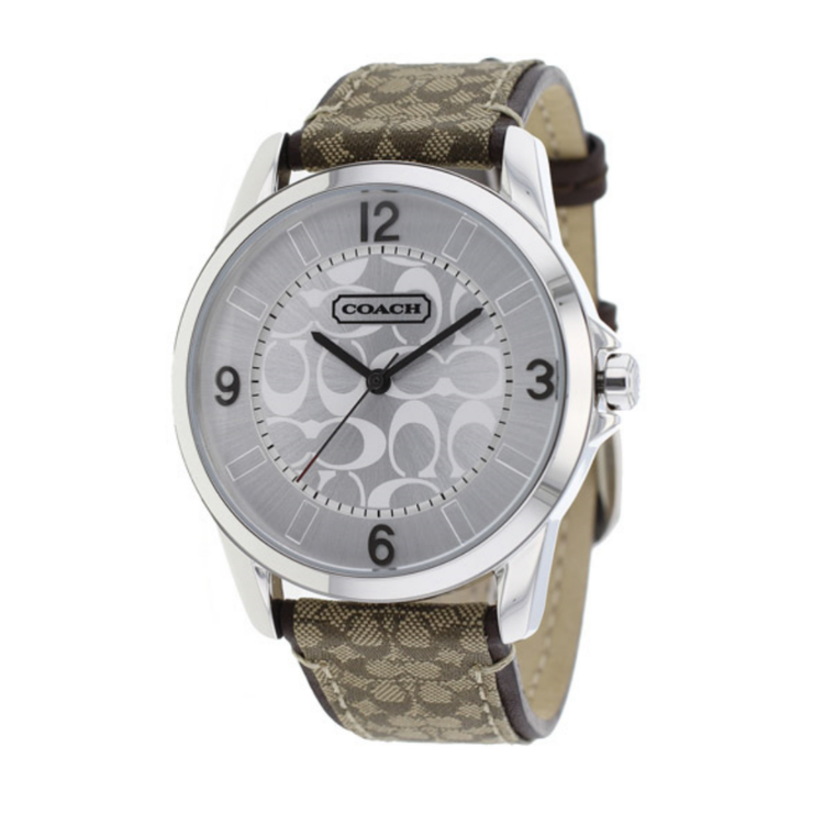 Coach Ladies' Khaki Signature Watch w Round Signature Dial