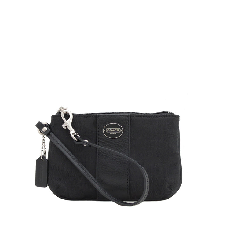 Coach Signature Small Wristlet- Black