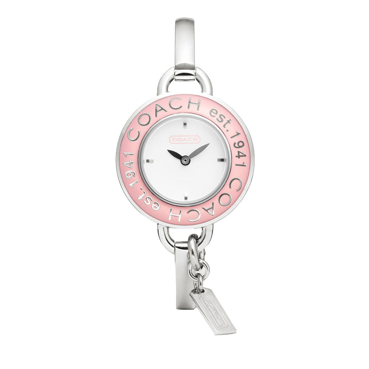 Coach Ladies' Stainless Steel Bangle Watch w Pink Dial
