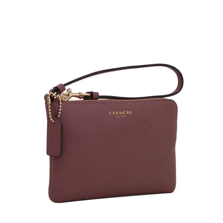 Coach 51197 Small Saffiano Leather Wristlet- Rouge