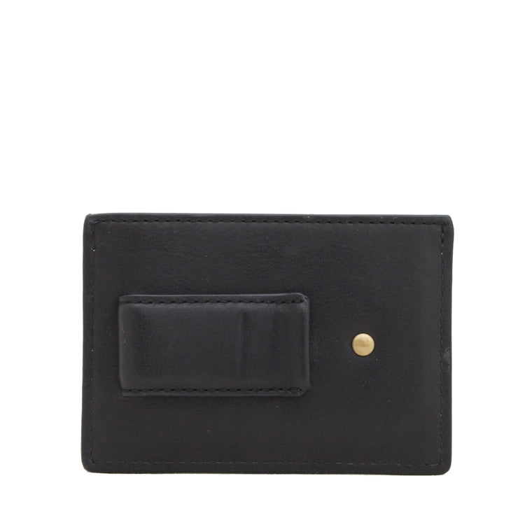 Coach 74381 Bleecker Legacy Money Clip Card Case in Leather- Black