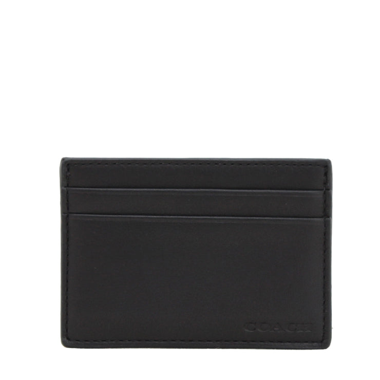 Coach 74381 Bleecker Legacy Money Clip Card Case in Leather- Black