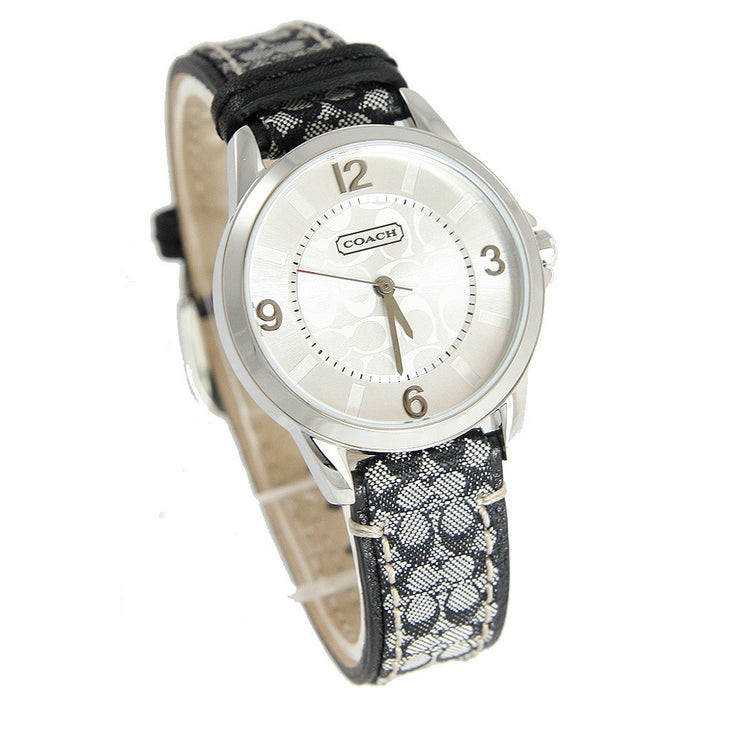 Coach Watch 14501631 Black Signature Leather with Round Dial Ladies Watch