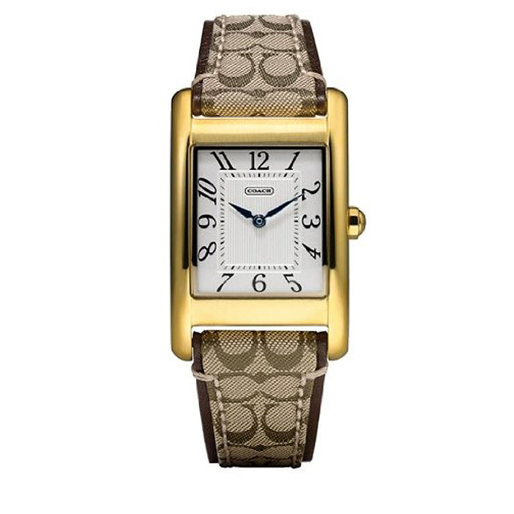 Coach Watch 14501824 Khaki Lexington Signature Leather Strap Women's Watch