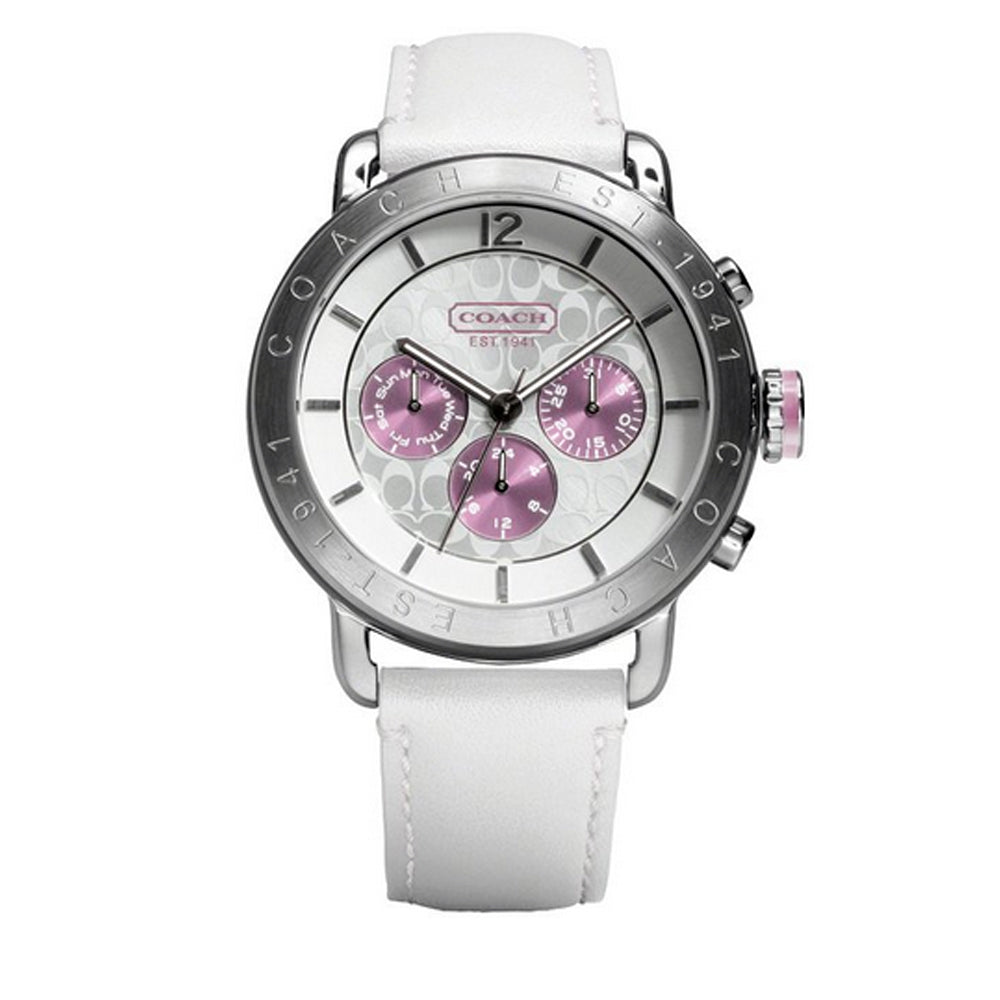 Coach Watch 14501650 Legacy White Leather Chronograph Round  display picture 1