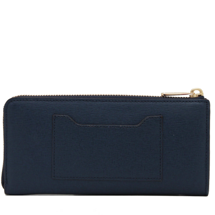 Coach 50923 Slim Zip Wallet in Saffiano Leather- Navy