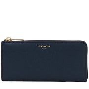 Coach 50923 Slim Zip Wallet in Saffiano Leather- Navy