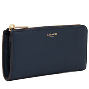 Coach 50923 Slim Zip Wallet in Saffiano Leather- Navy