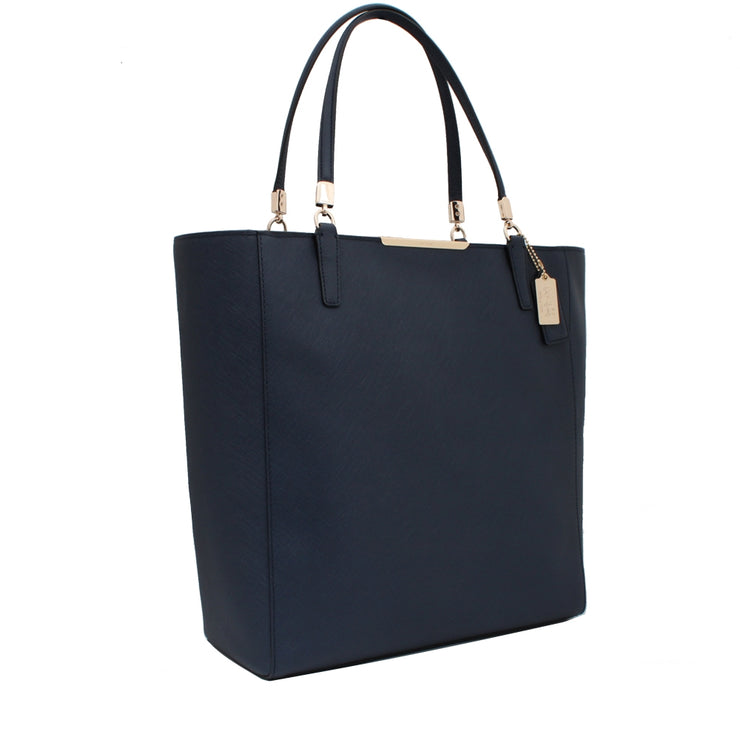 Coach 28743 Madison North South Tote Bag in Saffiano Leather- Navy