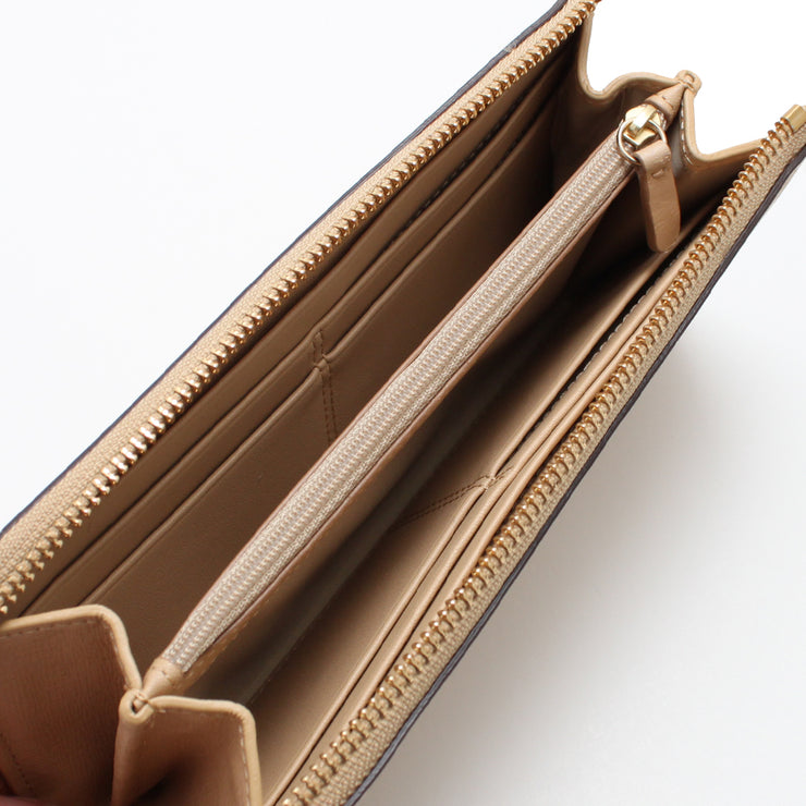Coach 50923 Slim Zip Wallet in Saffiano Leather- Tan
