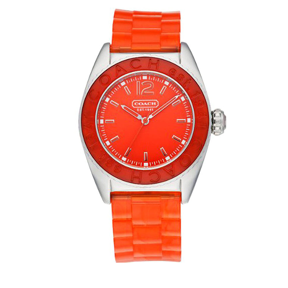 Pink & orange Coach Boyfriend silicon watch Coach Boyfriend Watch Silicon Rubber Pink Orange Strap  main image 3