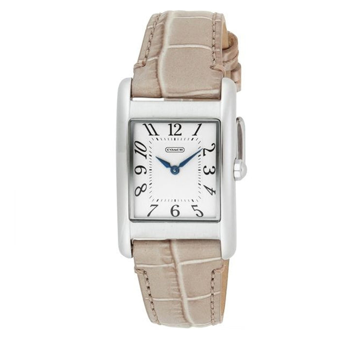 Coach Watch 14501850- Khaki Leather Rectangular Dial Ladies Watch