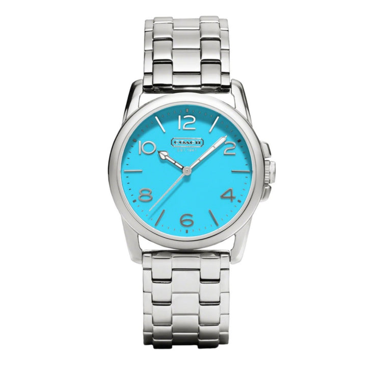 Coach Watch 14501867- Silver Stainless Steel Blue Round Dial Ladies Watch