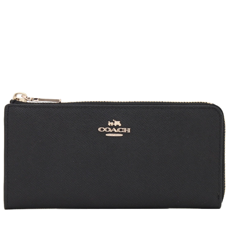 Coach 52333 Slim Zip Wallet in Embossed Textured Leather- Black