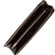 Coach 52333 Slim Zip Wallet in Embossed Textured Leather- Black