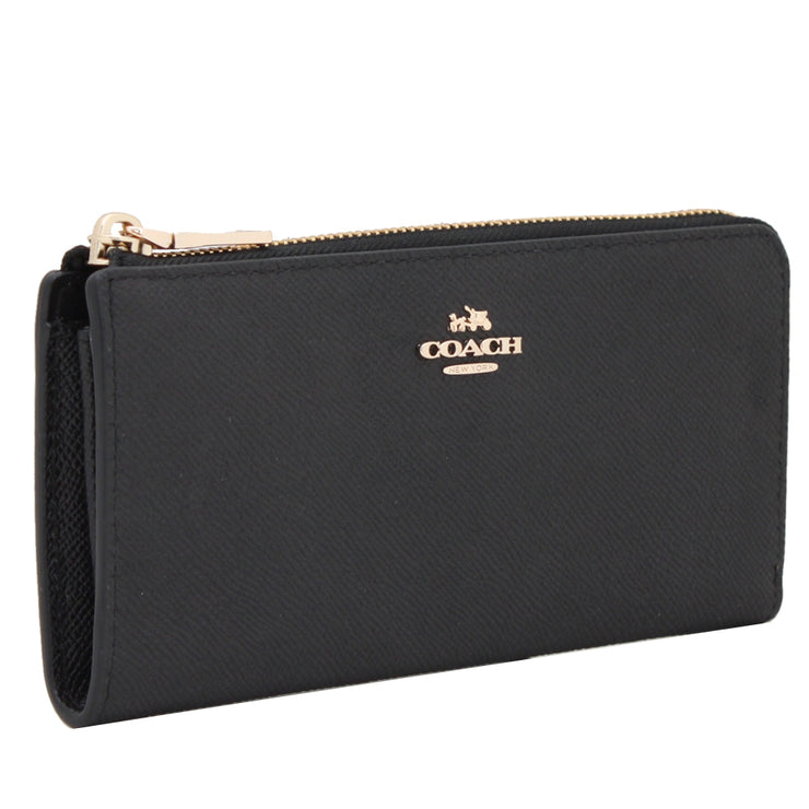 Coach 52333 Slim Zip Wallet in Embossed Textured Leather- Black