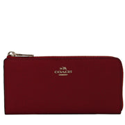 Coach 52333 Slim Zip Wallet in Embossed Textured Leather- Red Currant