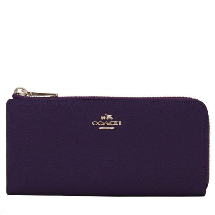Coach 52333 Slim Zip Wallet in Embossed Textured Leather- Violet