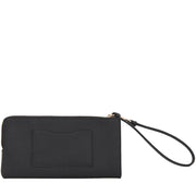 Coach 52549B Embossed Textured Leather Zippy Leather Wallet- Black