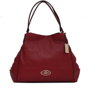 Coach 33547 Edie Shoulder Bag in Pebbled Leather- Red Currant