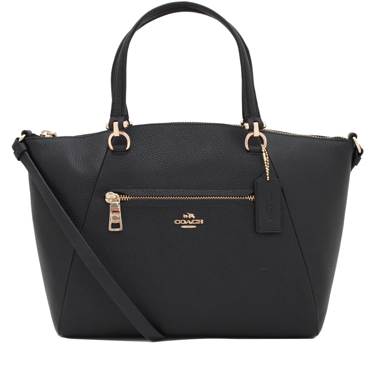 Coach 34340 Prairie Satchel Bag in Pebble Leather- Black