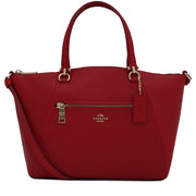 Coach 34340 Prairie Satchel Bag in Pebble Leather- Red