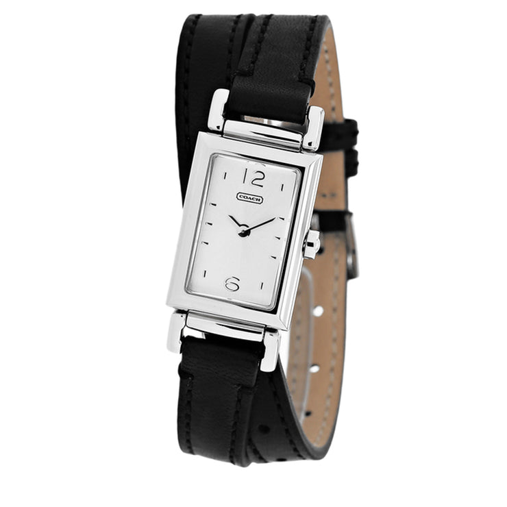 Coach Watch 14501599- Black Leather Madison Double Strap Ladies Watch