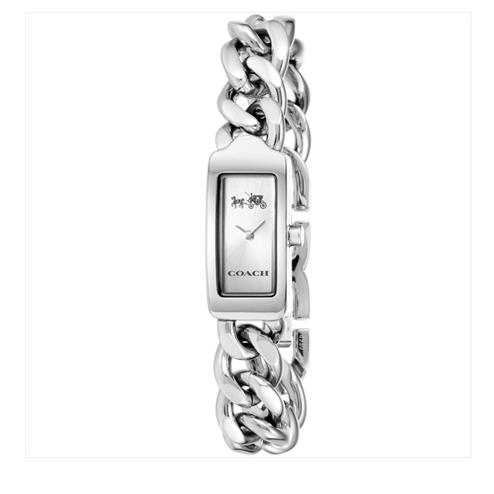 320231 coach watch 14502064 hang tag stainless steel chain link bracelet ladies