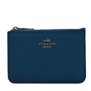 Coach 64732 Key Pouch in Crossgrain Leather- Peacock