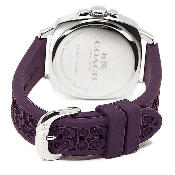 Coach Watch 14502091- Logo Embossed Purple Silicon Boyfriend Ladies Watch