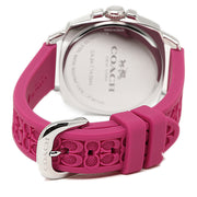 Coach Watch 14502092- Logo Embossed Pink Silicon Boyfriend Ladies Watch