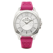 Coach Watch 14502092- Logo Embossed Pink Silicon Boyfriend Ladies Watch