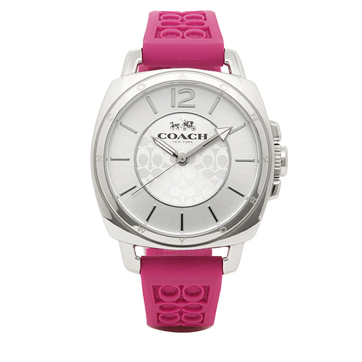 Coach Watch 14502092- Logo Embossed Pink Silicon Boyfriend Ladies Watch