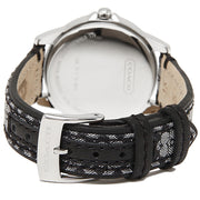 Coach Watch 14501524 Black Classic Signature Leather Round Dial Ladies Watch