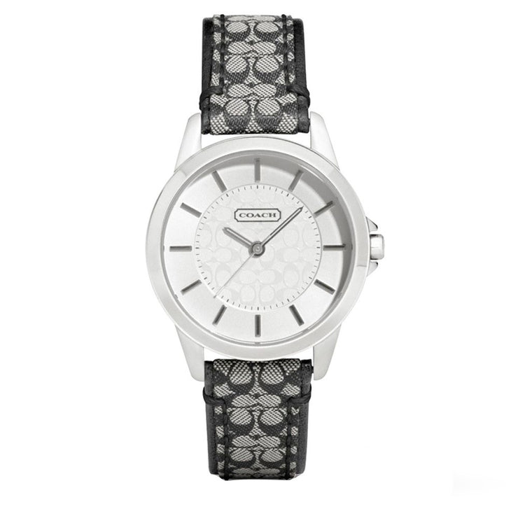 Coach Watch 14501524 Black Classic Signature Leather Round Dial