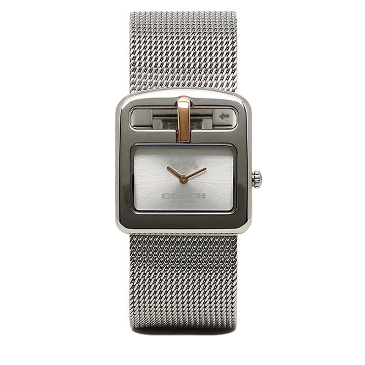 Coach Watch 14502318- Duffle Buckle Stainless Steel Mesh Bracelet Ladies Watch