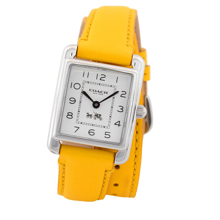 Coach Watch 14502209- Yellow Leather Double Strap Ladies Watch